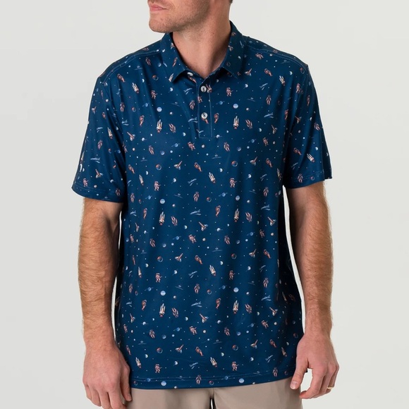 BURLEBO Other - BURLEBO Performance Polo To The Moon Sz Large NWT